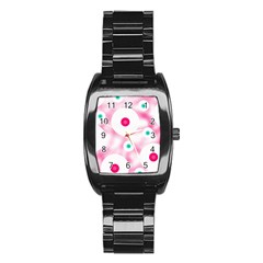 Wallpaper Pink Stainless Steel Barrel Watch by Luxe2Comfy