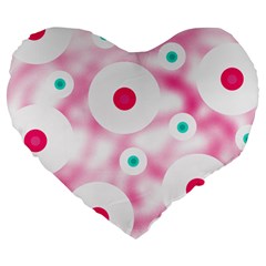 Wallpaper Pink Large 19  Premium Flano Heart Shape Cushions by Luxe2Comfy