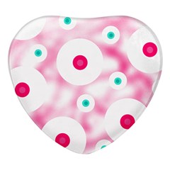 Wallpaper Pink Heart Glass Fridge Magnet (4 Pack)