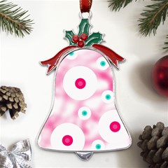 Wallpaper Pink Metal Holly Leaf Bell Ornament by Luxe2Comfy