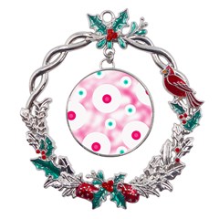 Wallpaper Pink Metal X mas Wreath Holly Leaf Ornament by Luxe2Comfy