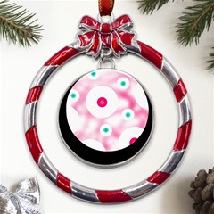 Wallpaper Pink Metal Red Ribbon Round Ornament by Luxe2Comfy