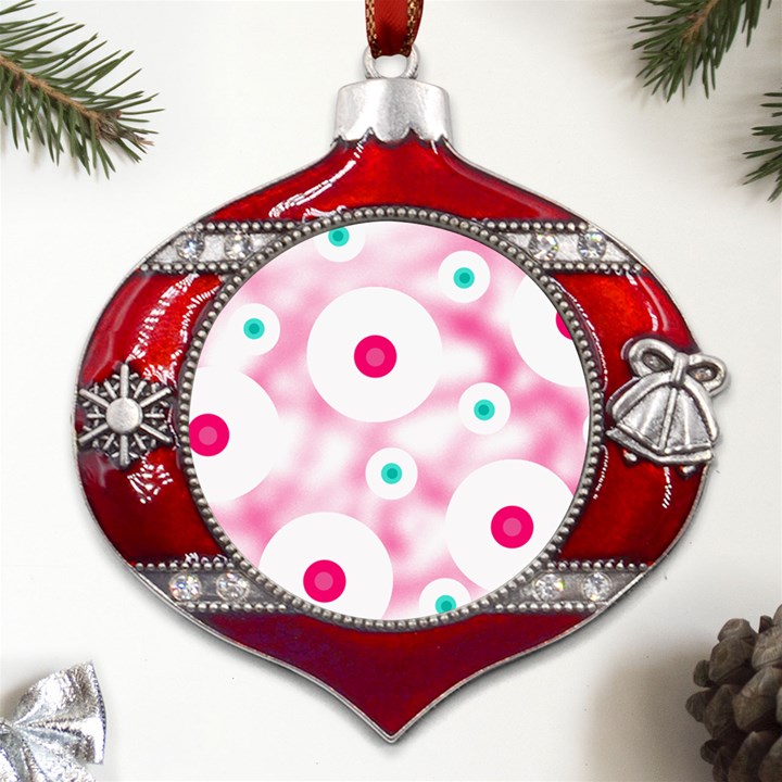 Wallpaper Pink Metal Snowflake And Bell Red Ornament