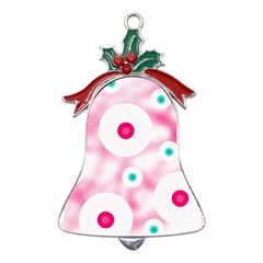 Wallpaper Pink Metal Holly Leaf Bell Ornament by Luxe2Comfy