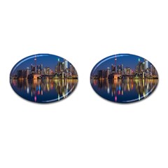 Seaside River Cufflinks (oval) by artworkshop