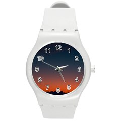 Sky Gradient Round Plastic Sport Watch (m) by artworkshop