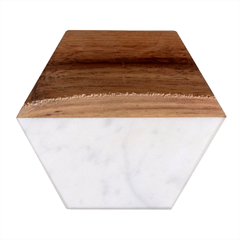 Sky Gradient Marble Wood Coaster (hexagon)  by artworkshop