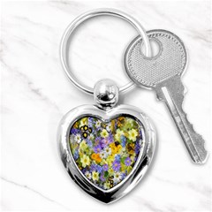 Spring Flowers Key Chain (heart) by artworkshop