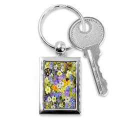 Spring Flowers Key Chain (rectangle) by artworkshop