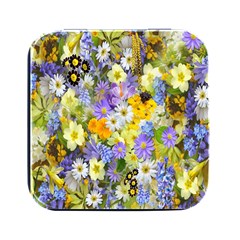 Spring Flowers Square Metal Box (black) by artworkshop