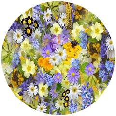 Spring Flowers Wooden Puzzle Round by artworkshop