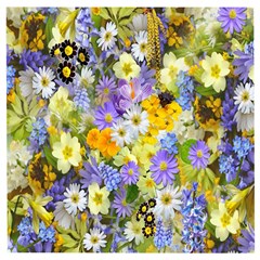 Spring Flowers Wooden Puzzle Square by artworkshop