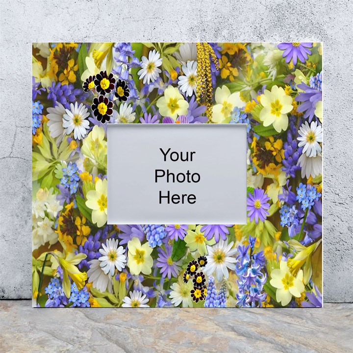 Spring Flowers White Wall Photo Frame 5  x 7 