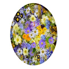 Spring Flowers Oval Glass Fridge Magnet (4 Pack) by artworkshop