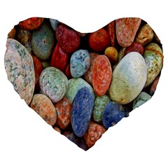 Stones Large 19  Premium Flano Heart Shape Cushions by artworkshop