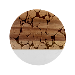 Stones Marble Wood Coaster (round)