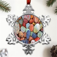 Stones Metal Small Snowflake Ornament by artworkshop