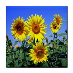 Sunflower Gift Tile Coaster by artworkshop