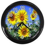 Sunflower Gift Wall Clock (Black) Front