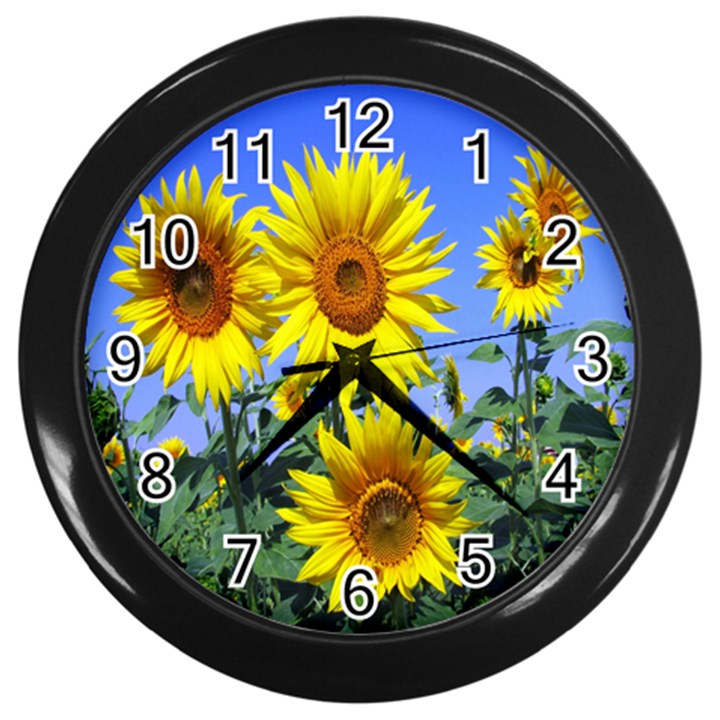 Sunflower Gift Wall Clock (Black)