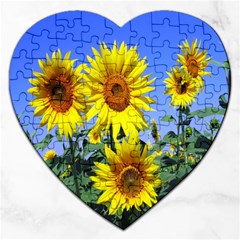 Sunflower Gift Jigsaw Puzzle (heart) by artworkshop