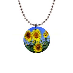 Sunflower Gift 1  Button Necklace by artworkshop