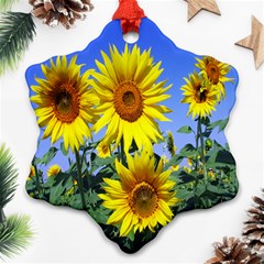 Sunflower Gift Ornament (snowflake) by artworkshop