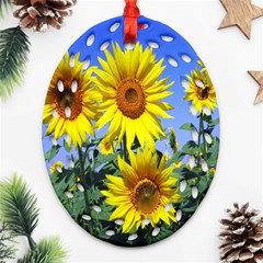 Sunflower Gift Oval Filigree Ornament (two Sides) by artworkshop