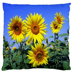 Sunflower Gift Large Premium Plush Fleece Cushion Case (two Sides) by artworkshop