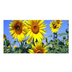 Sunflower Gift Satin Shawl 45  X 80  by artworkshop