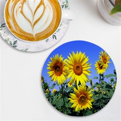 Sunflower Gift Uv Print Round Tile Coaster by artworkshop