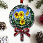 Sunflower Gift Metal X Mas Lollipop with Crystal Ornament Front