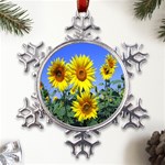 Sunflower Gift Metal Large Snowflake Ornament Front