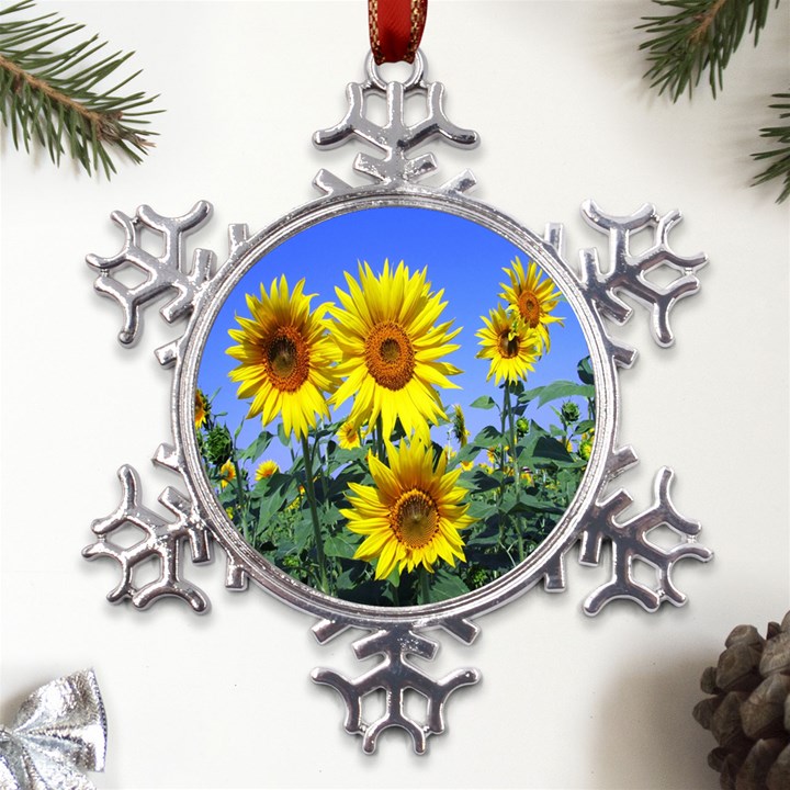 Sunflower Gift Metal Large Snowflake Ornament