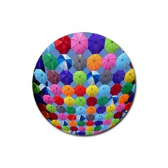 Umbrella Rubber Round Coaster (4 Pack) by artworkshop