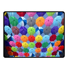 Umbrella Two Sides Fleece Blanket (small) by artworkshop