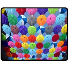 Umbrella Two Sides Fleece Blanket (medium) by artworkshop