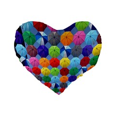 Umbrella Standard 16  Premium Flano Heart Shape Cushions by artworkshop