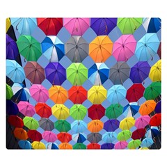 Umbrella Two Sides Premium Plush Fleece Blanket (small) by artworkshop