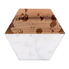 Umbrella Marble Wood Coaster (hexagon)  by artworkshop