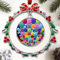 Umbrella Metal X mas Wreath Ribbon Ornament