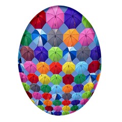 Umbrella Oval Glass Fridge Magnet (4 Pack) by artworkshop