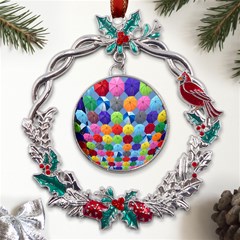 Umbrella Metal X mas Wreath Holly Leaf Ornament by artworkshop