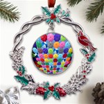 Umbrella Metal X mas Wreath Holly leaf Ornament Front