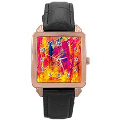 Various Colors Rose Gold Leather Watch  by artworkshop