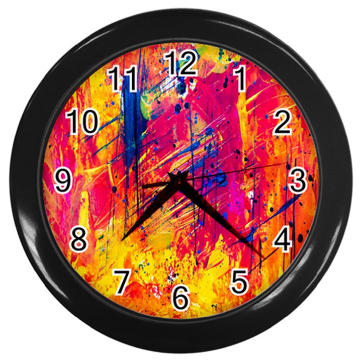 Various Colors Wall Clock (Black)