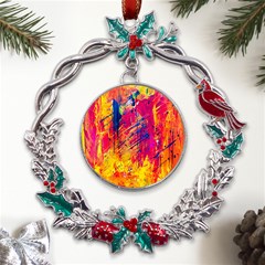 Various Colors Metal X mas Wreath Holly Leaf Ornament by artworkshop