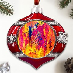 Various Colors Metal Snowflake And Bell Red Ornament by artworkshop