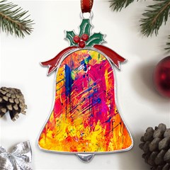 Various Colors Metal Holly Leaf Bell Ornament