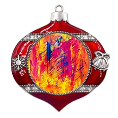 Various Colors Metal Snowflake And Bell Red Ornament by artworkshop